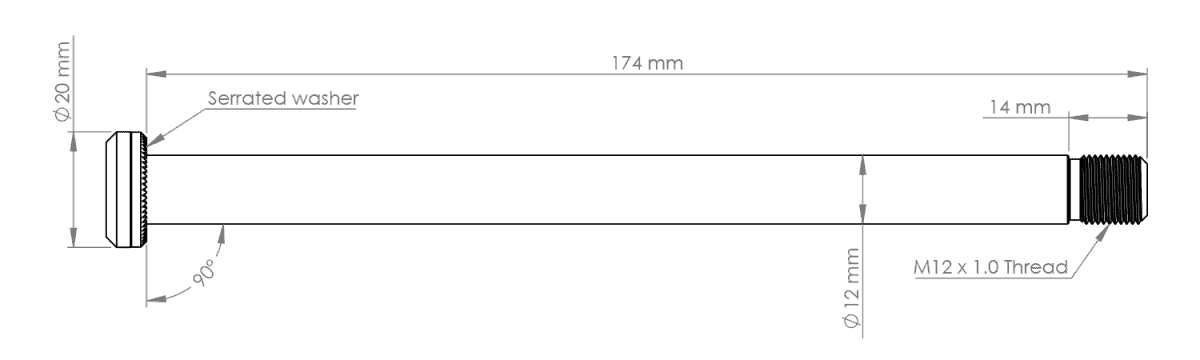 12 x 174 x 1.0mm MTB thru axle