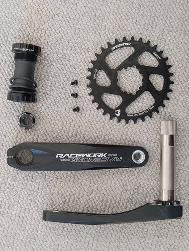 Raceworks GXP 170mm MTB Bike Crankset & BB + 32T Narrow Wide Chainring