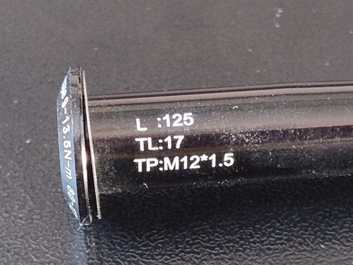 12mm x 125mm x 1.5mm Bike Thru Axle