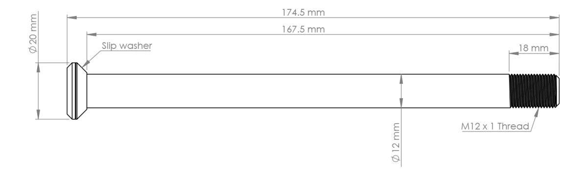 Specialized S240200001, S220200002 174.5mm Rear Axle
