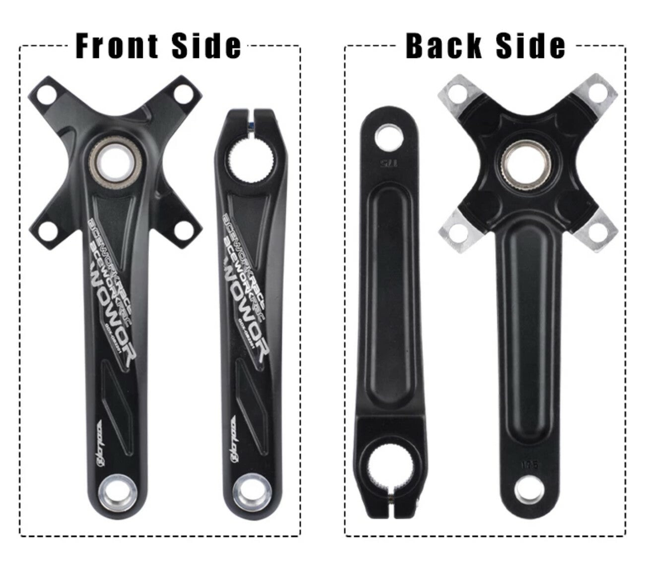 Raceworks 104BCD 32T MTB Bike Crankset & BB Narrow Wide Chainring 170mm