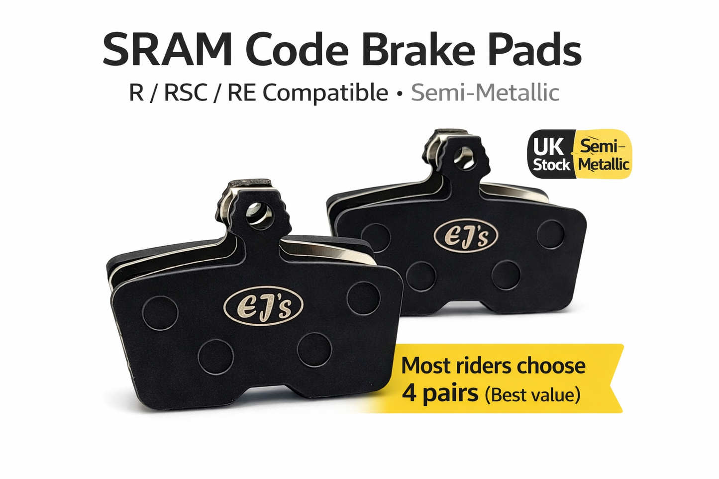 SRAM Code R Compatible Disc Brake Pads x 2 sets