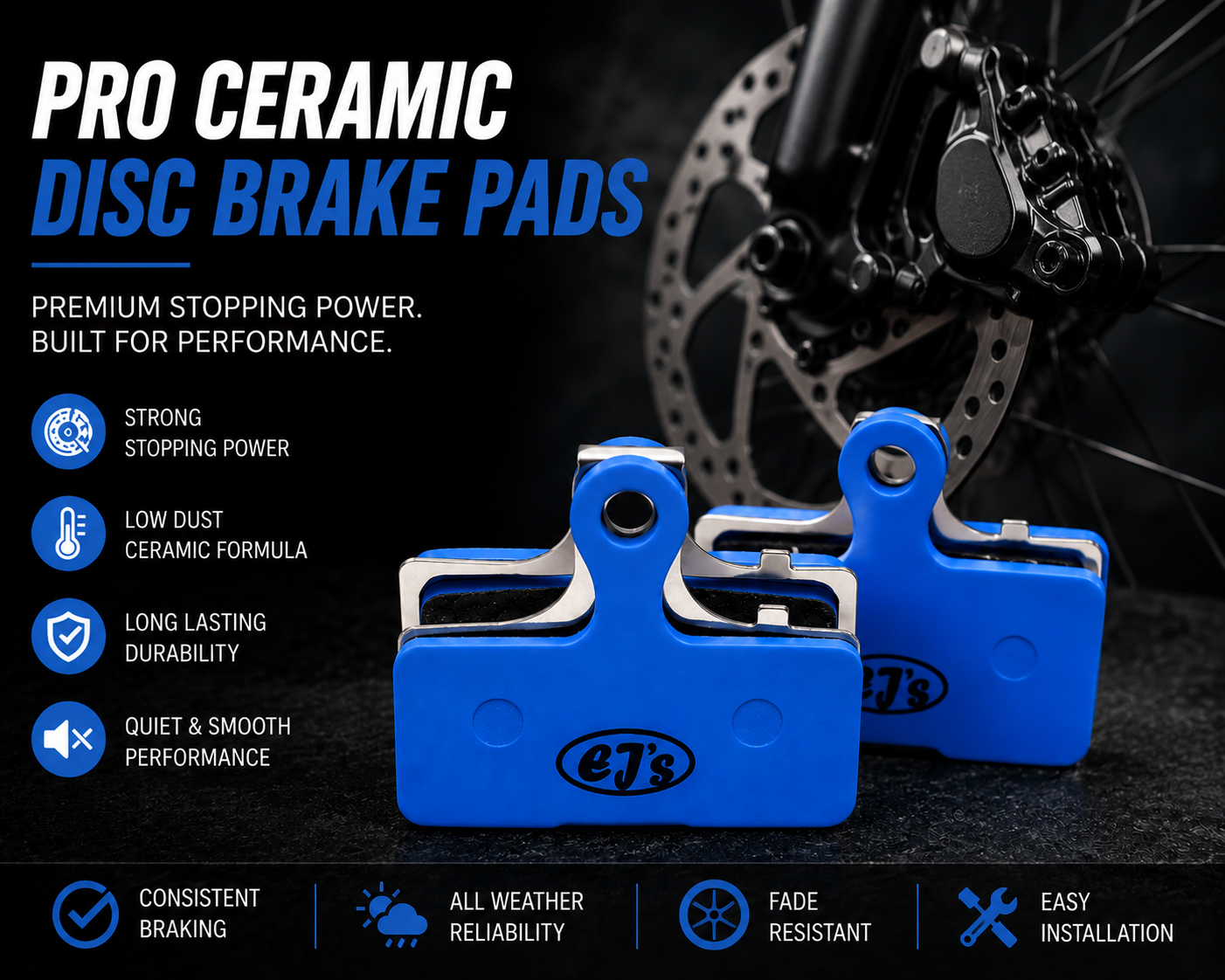 2 pairs Shimano Deore BR M615 BR M6000 BR M610 Compatible Ceramic Pads